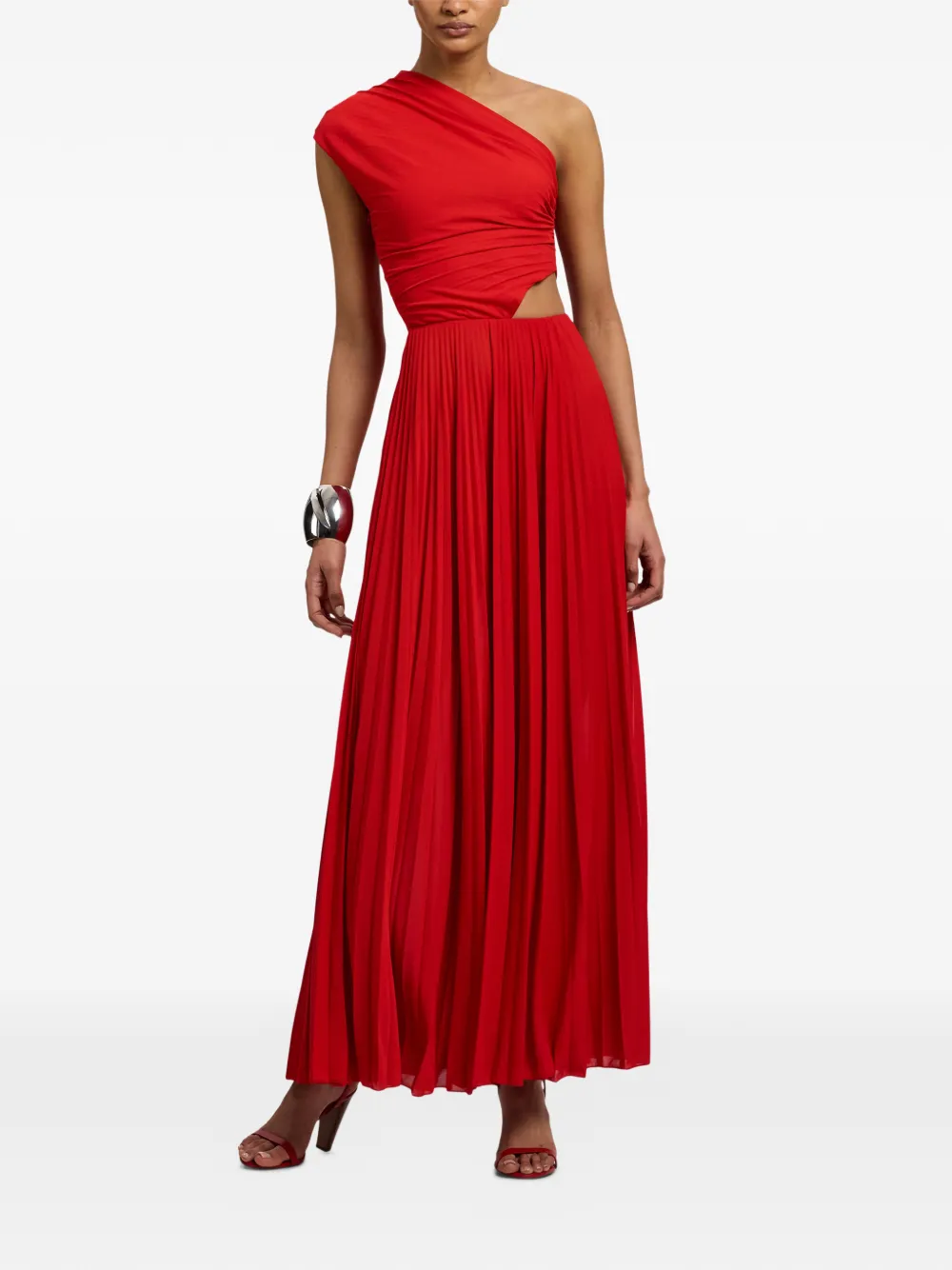 Ralph Lauren Collection Asymmetrische maxi-jurk Rood