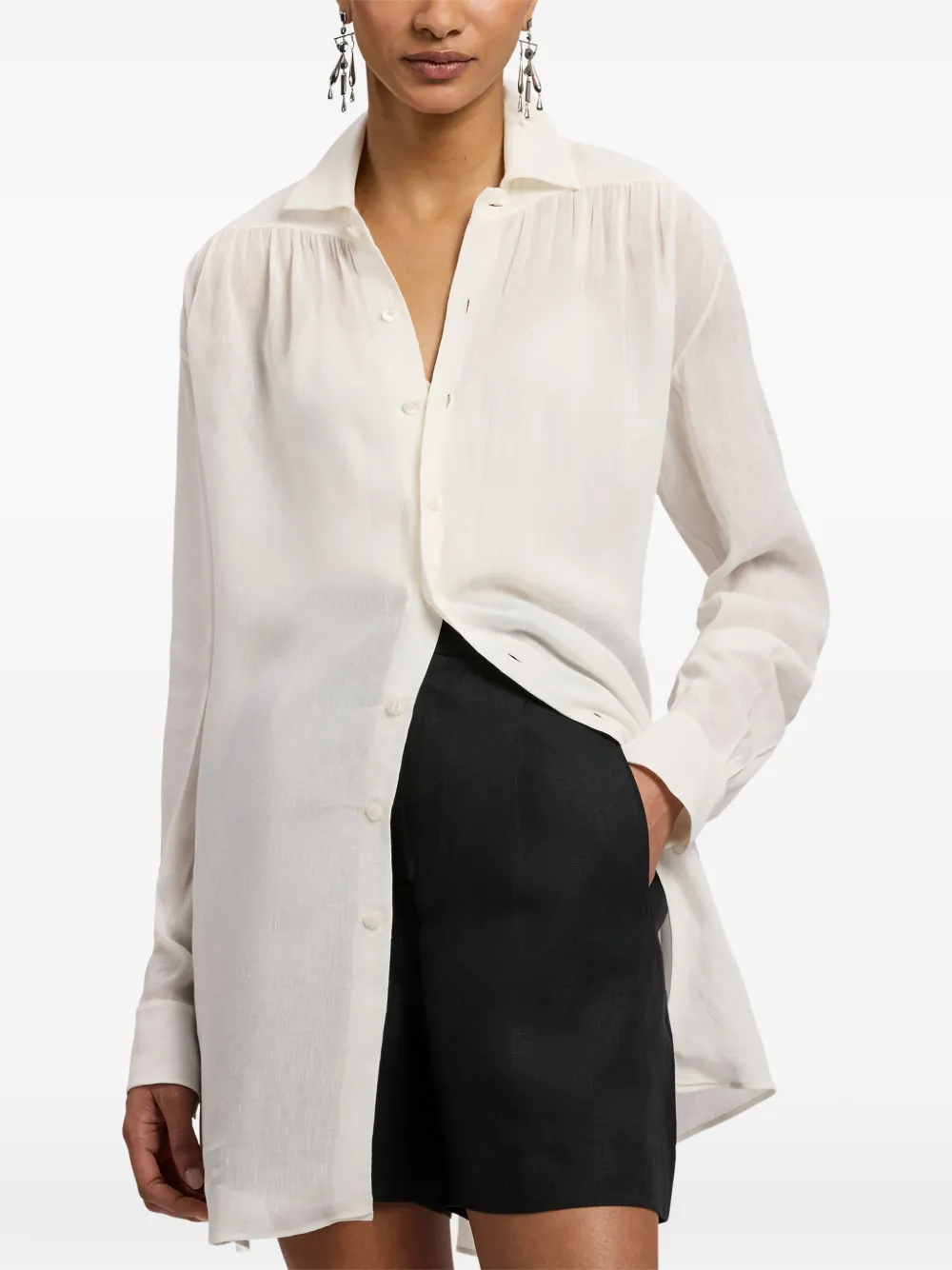 Ralph Lauren Collection Karmen blouse met lange mouwen Wit