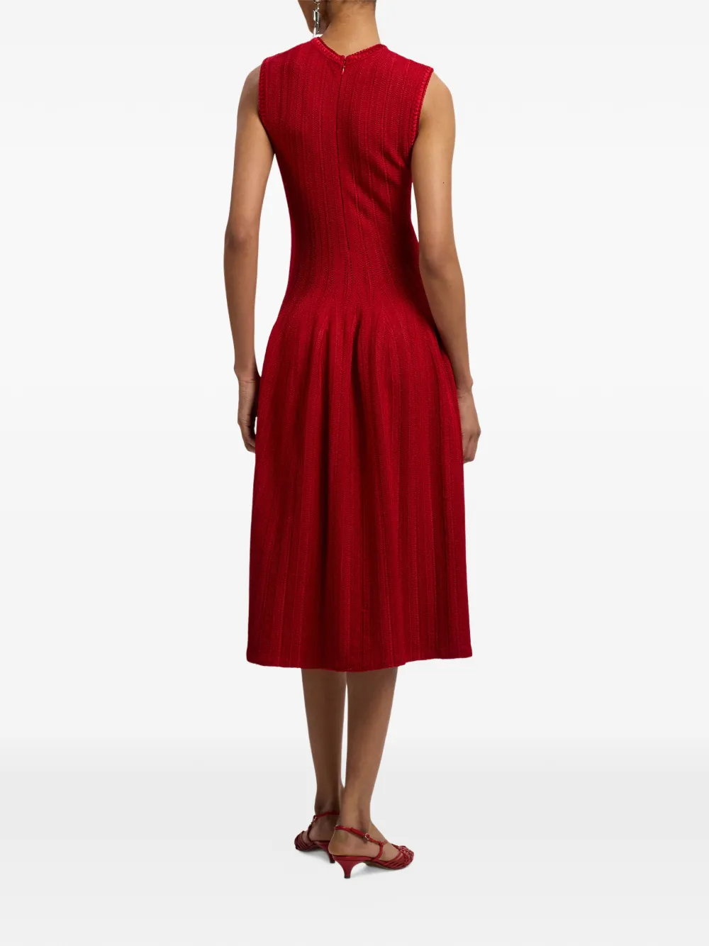 Ralph Lauren Collection Jeena gebreide midi-jurk Rood