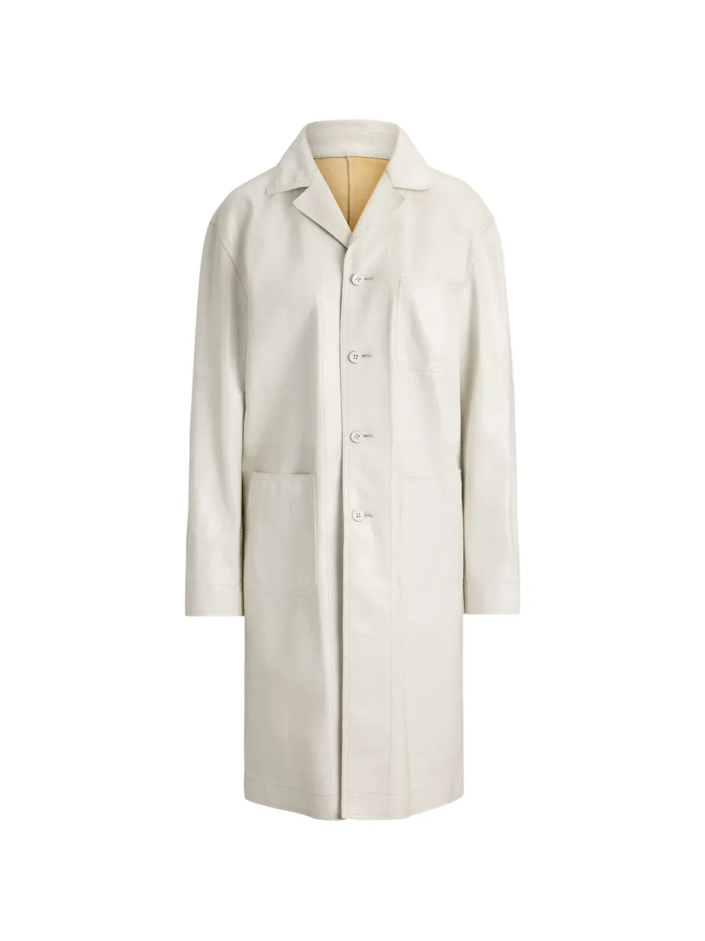 Ralph Lauren Collection leather coatcracked-effect - Neutrals