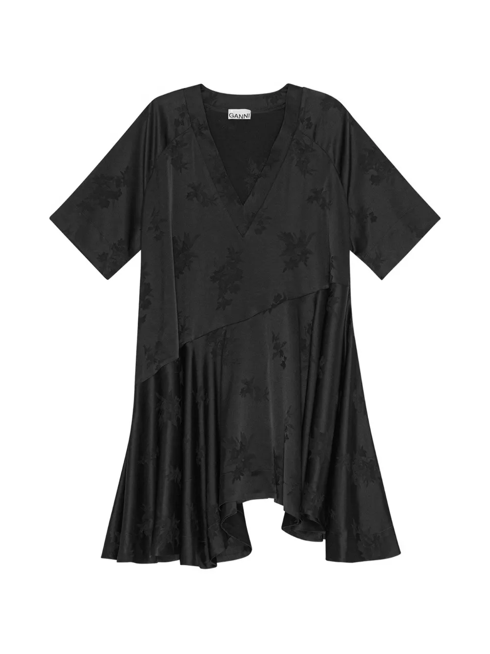 GANNI Abito con scollo a V - Nero