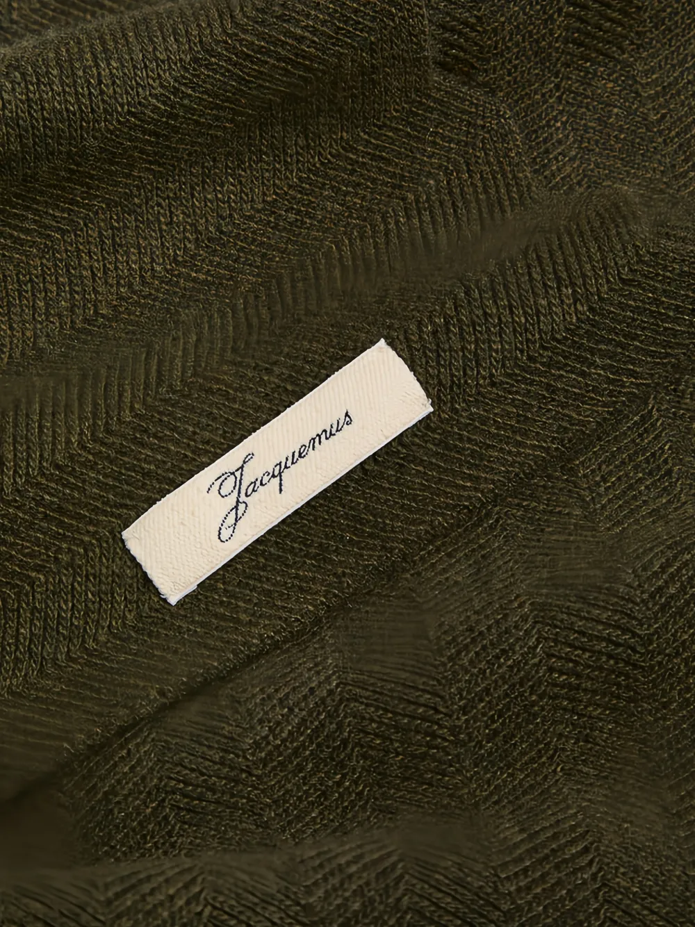  Jacquemus Herringbone Scarf - Green 