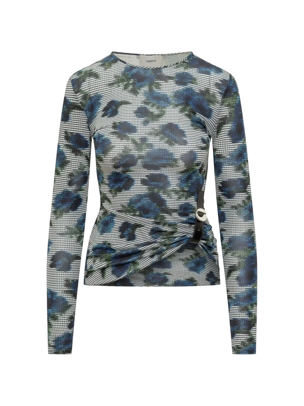 Coperni floral-print long-sleeves top - Blu