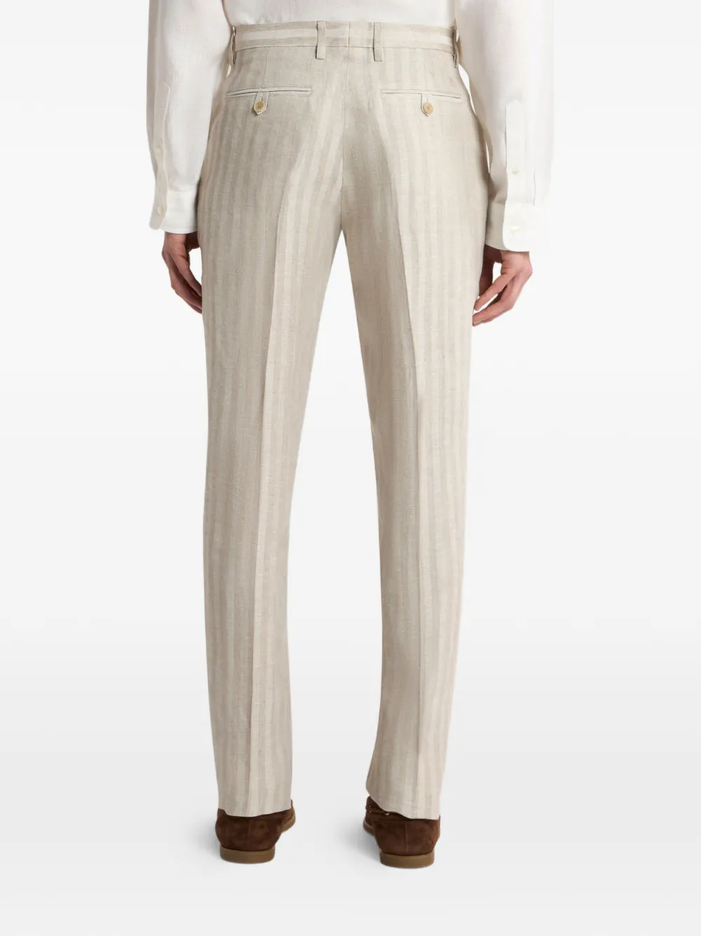 ETRO Gestreepte regular-fit broek Beige