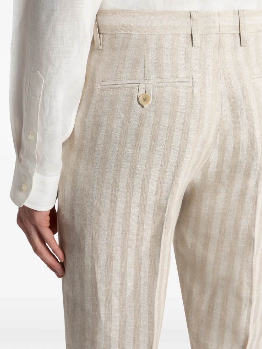 ETRO Gestreepte regular-fit broek Beige