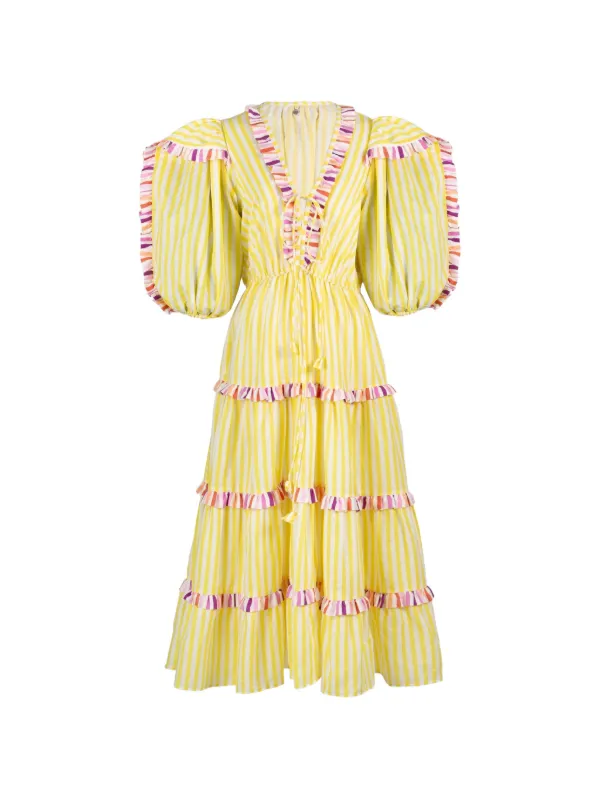 celia midi dress SIMONMILLER Celia Knit Dress In Multi Color Rib S / Multi Color Rib