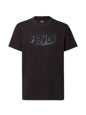 FENDI Embroidered T-shirt | Black | FARFETCH