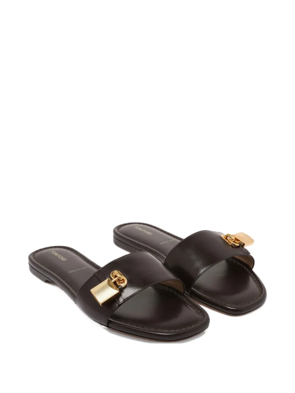 TOM FORD Sandalen met hangslotdetail Bruin