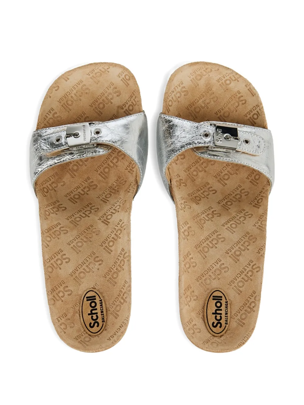 Balenciaga Sandalen met gesp en plateauzool Beige