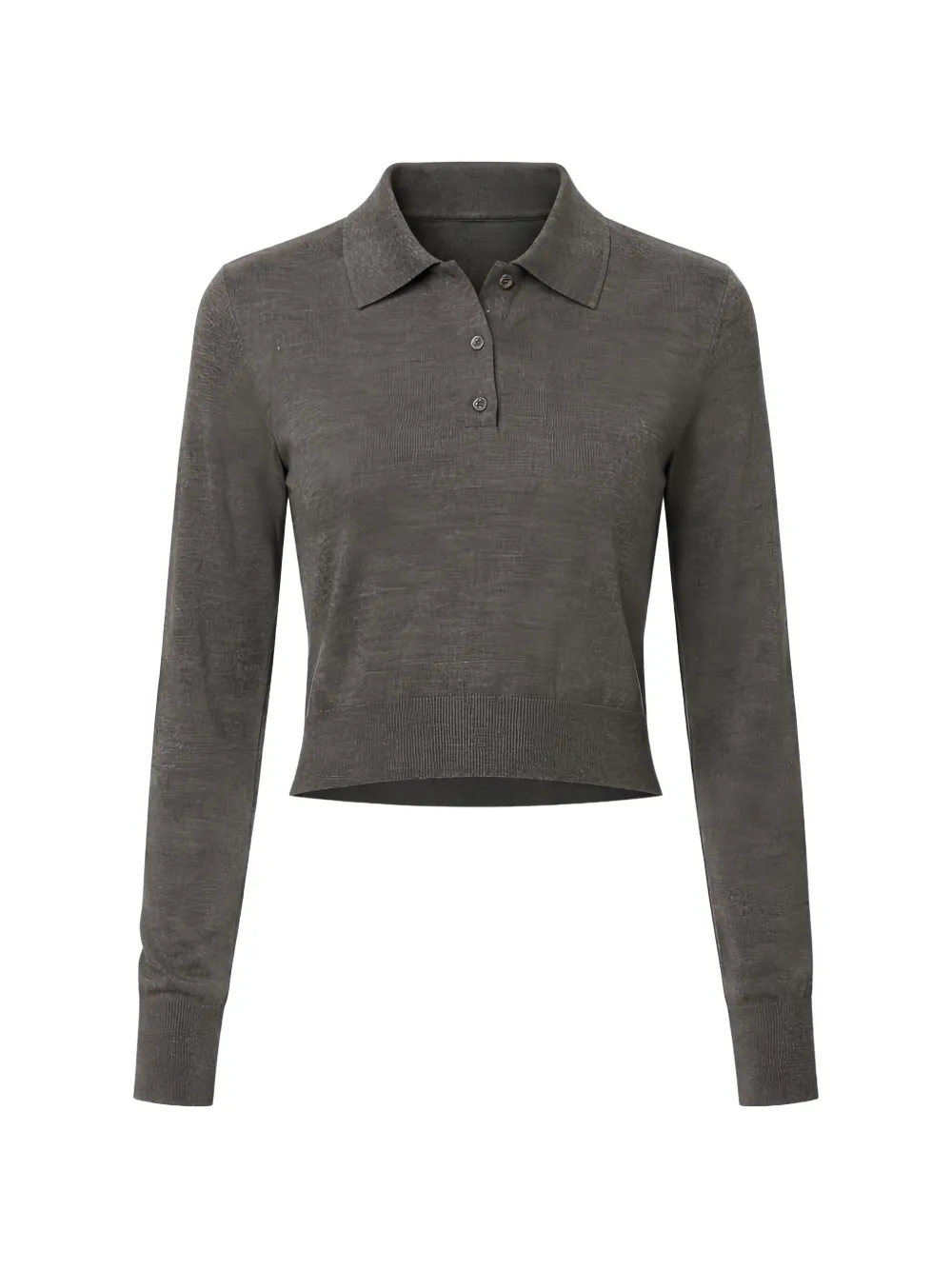 ETERNE Journey long sleeve polo top - Grigio