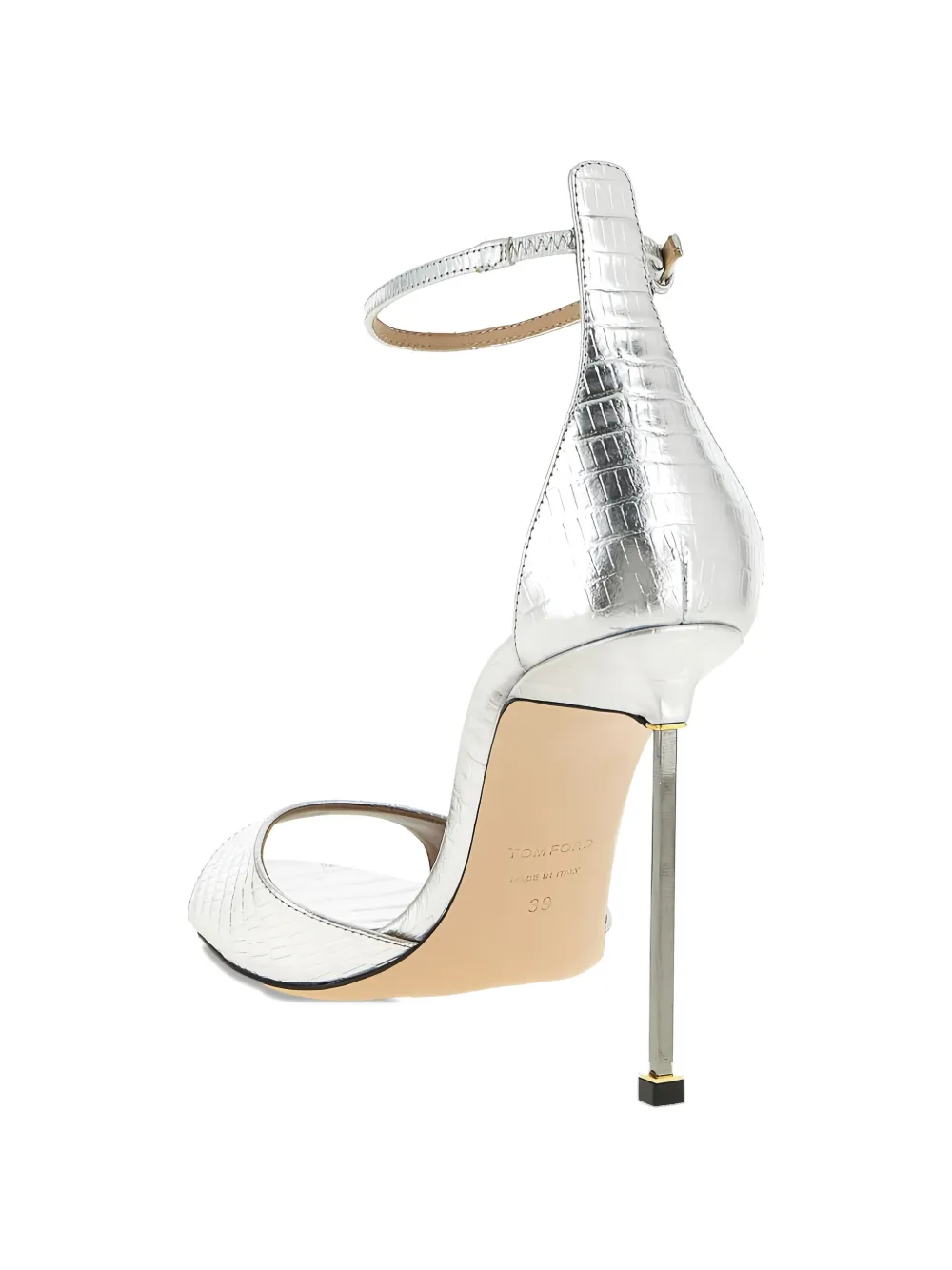 TOM FORD 105 mm Tejus sandalen met gesp Zilver