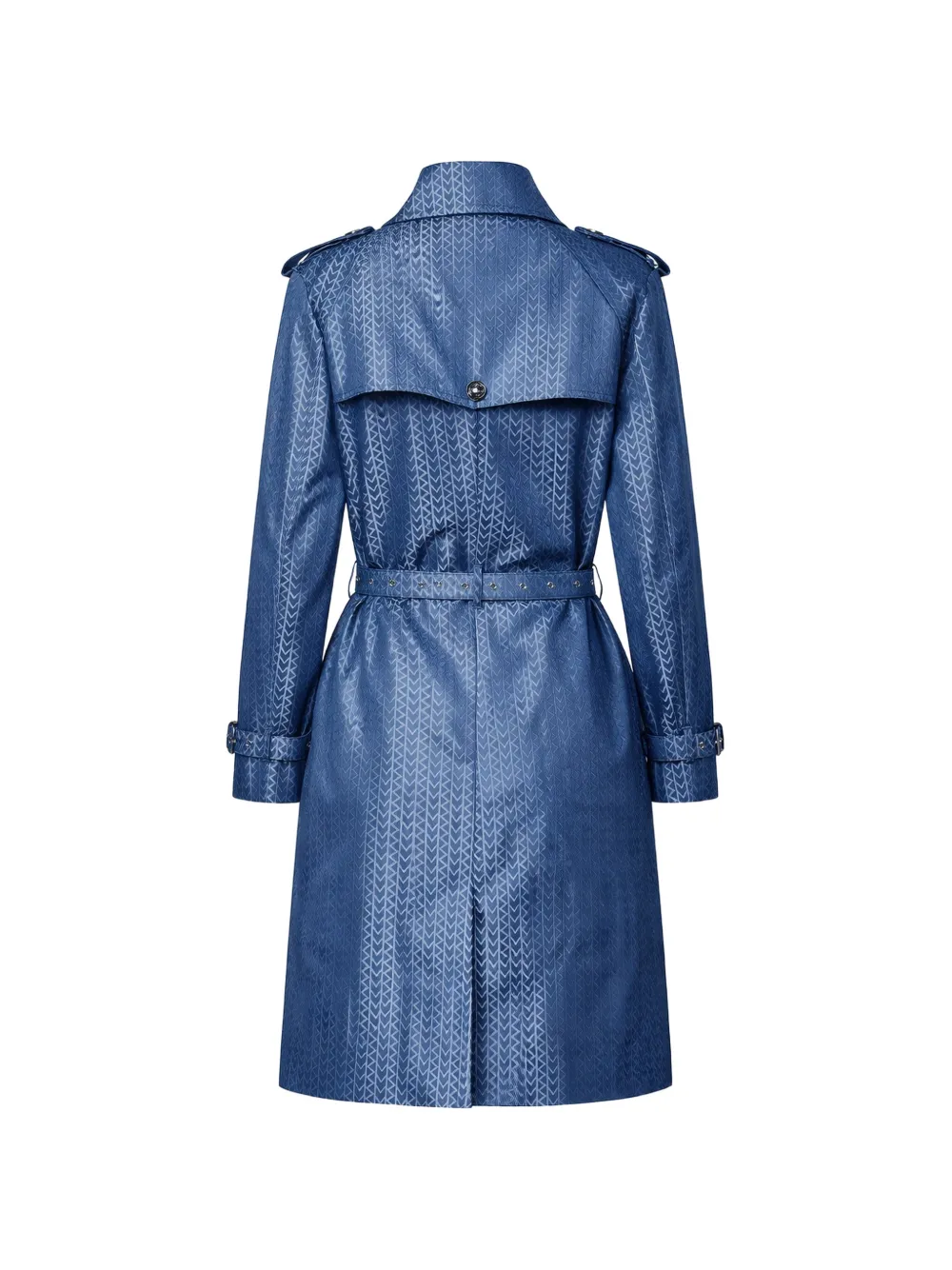 Michael Kors Trenchcoat met logopatroon en ceintuur Blauw