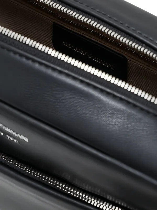 Emporio Armani Leather Shoulder Bag | Black | FARFETCH