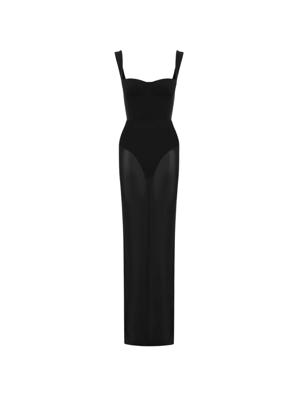 Alex Perry semi-sheer maxi dress - Nero