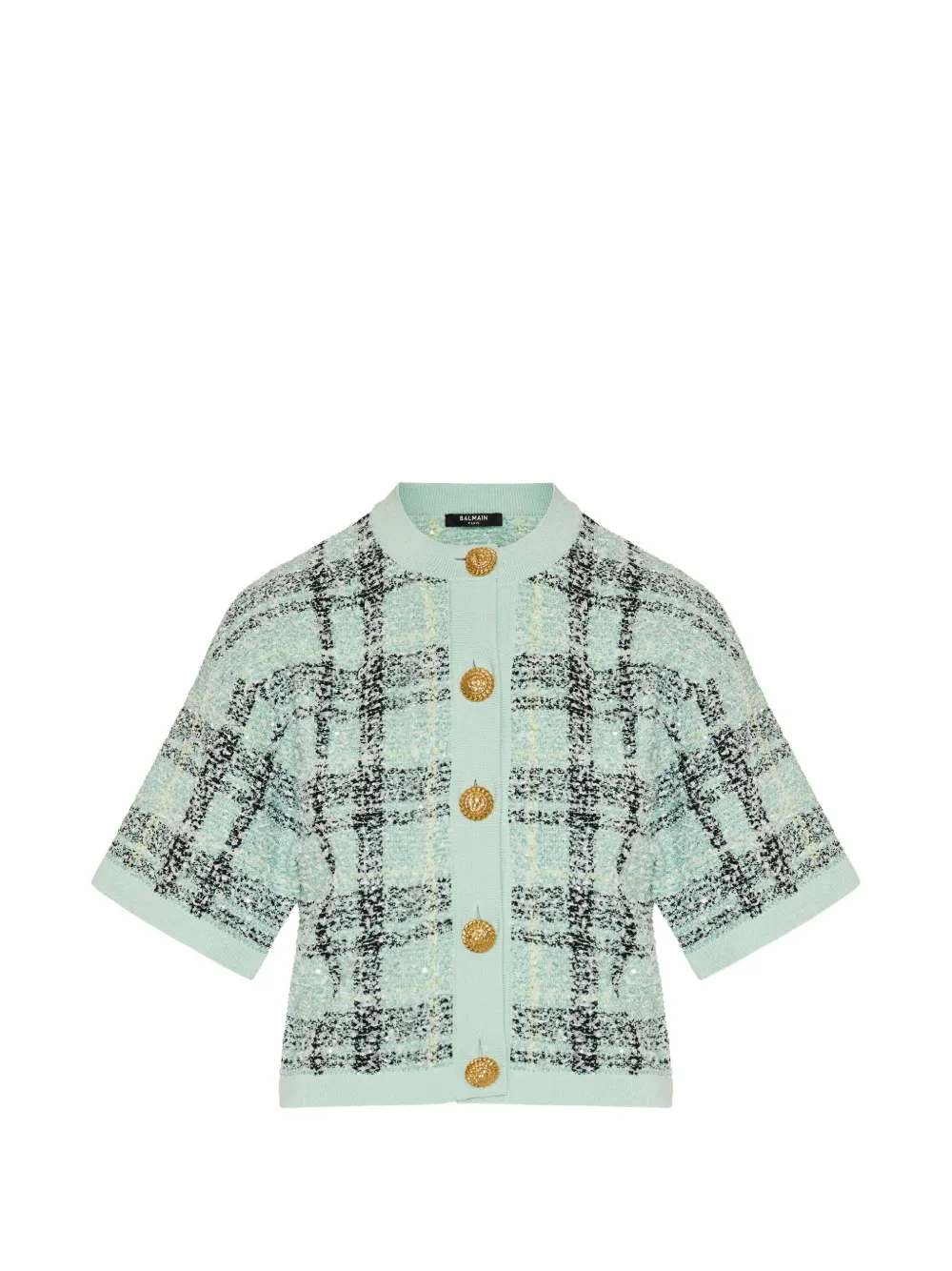 Balmain Checked Button-up Cardigan In Multi