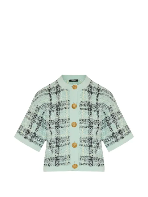 Balmain cárdigan con botones y motivo de cuadros