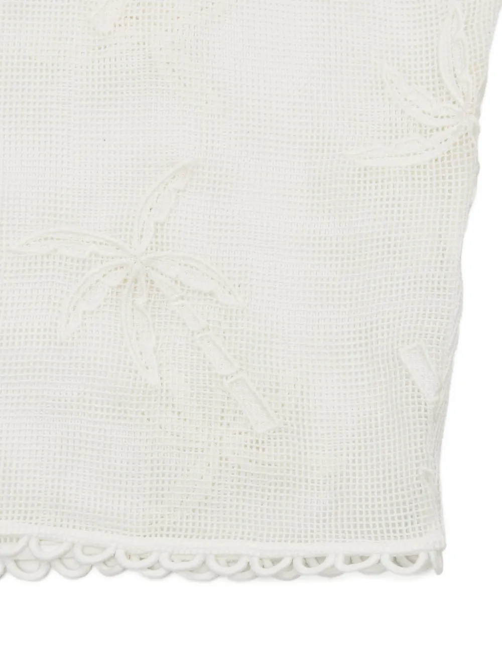 FARM Rio Gewelfde blouse met palmboomprint Wit