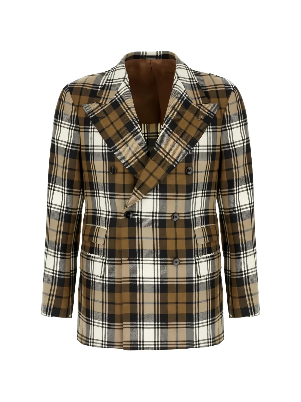 Gabriele Pasini checked double-breasted coat - Marrone