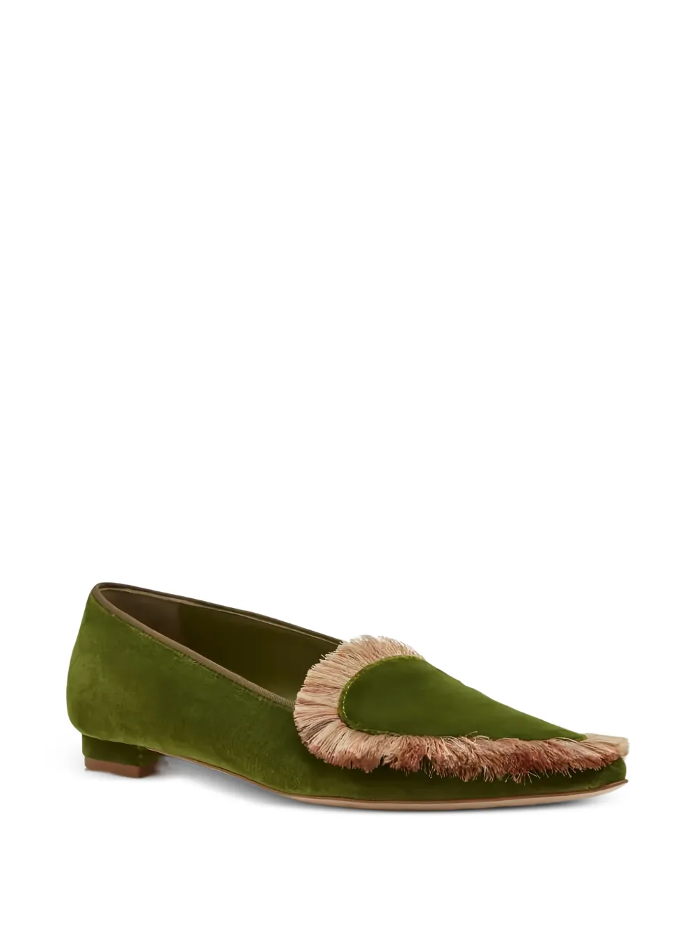  Manolo Blahnik Fringed-detail Loafers - Green 