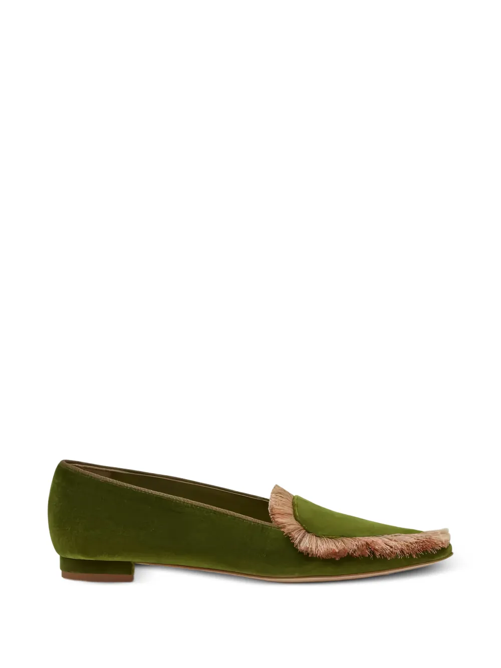 Manolo Blahnik fringed-detail loafers - Verde