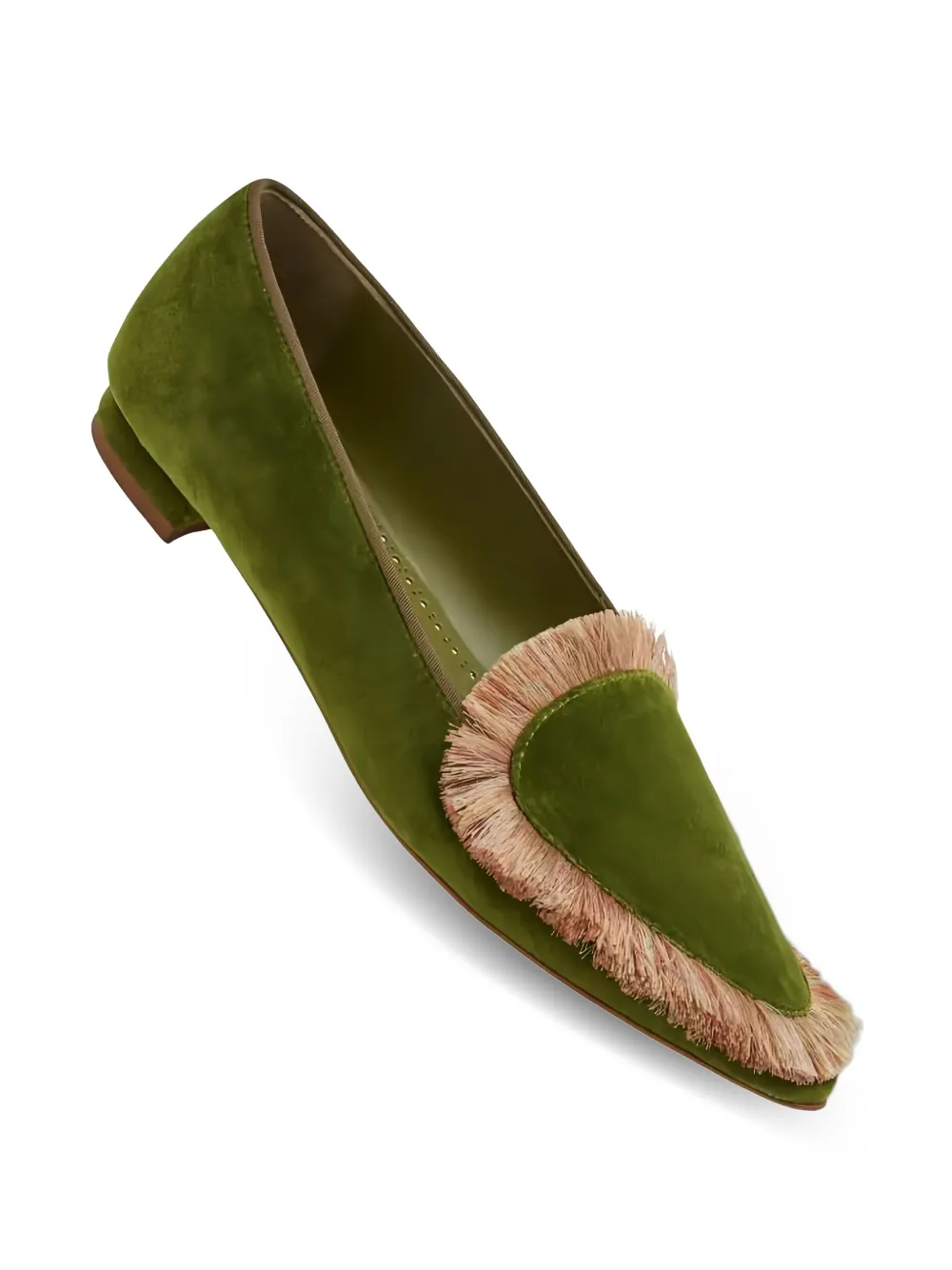  Manolo Blahnik Fringed-detail Loafers - Green 