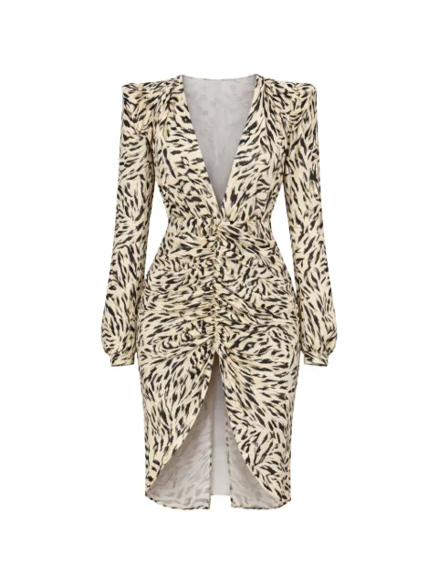 Ronny Kobo animal-print V-neck dress