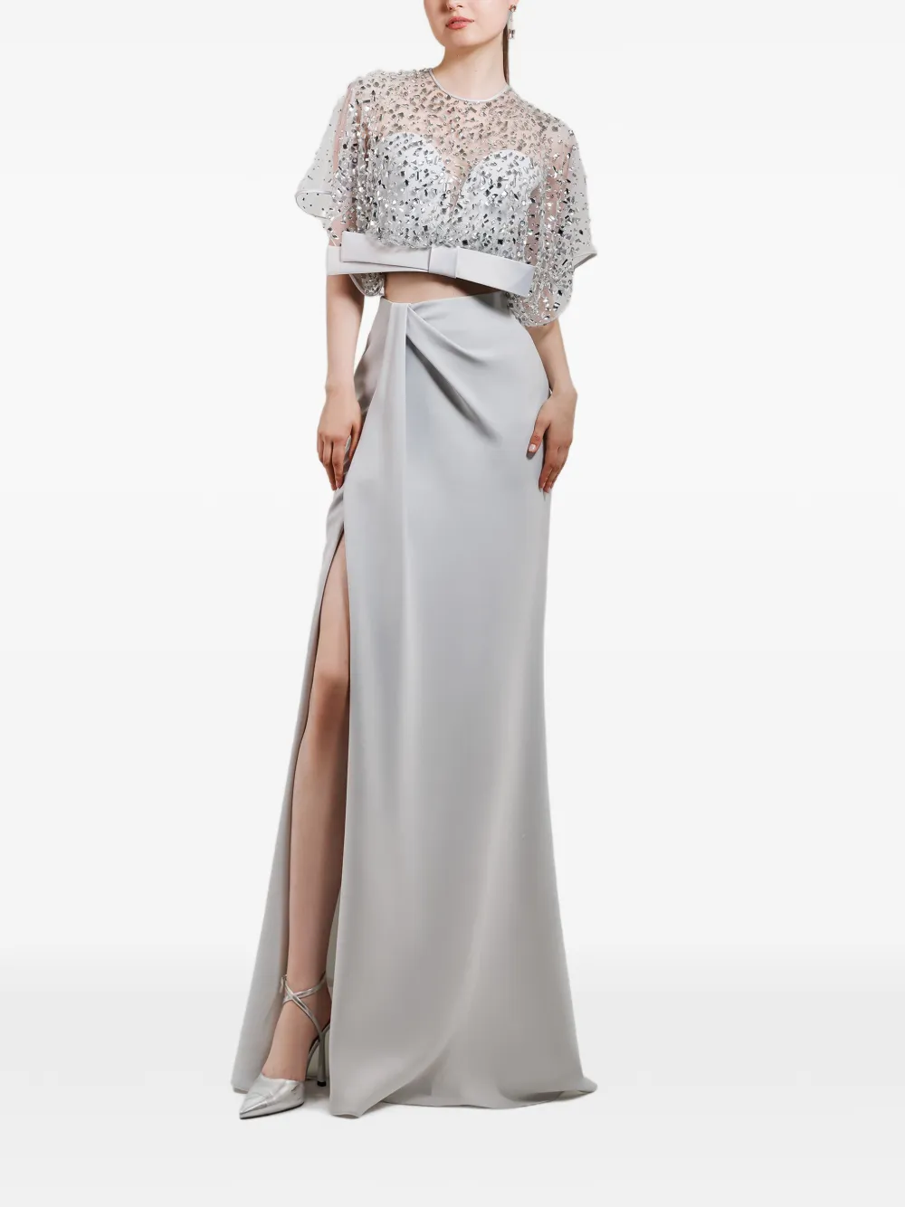 Gemy Maalouf Maxi-jurk met split Grijs