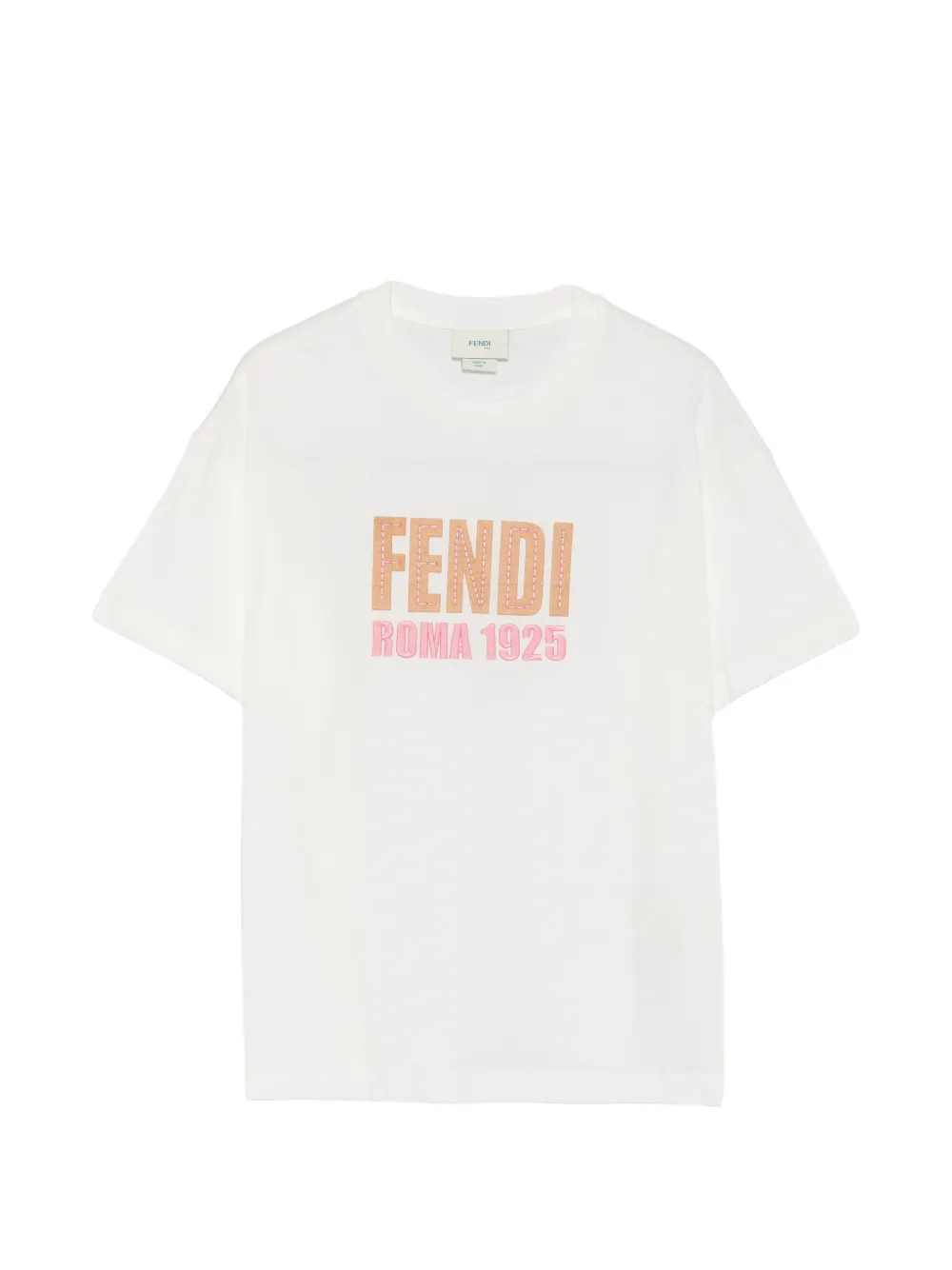 Fendi Kids logo-patch T-shirt - Bianco