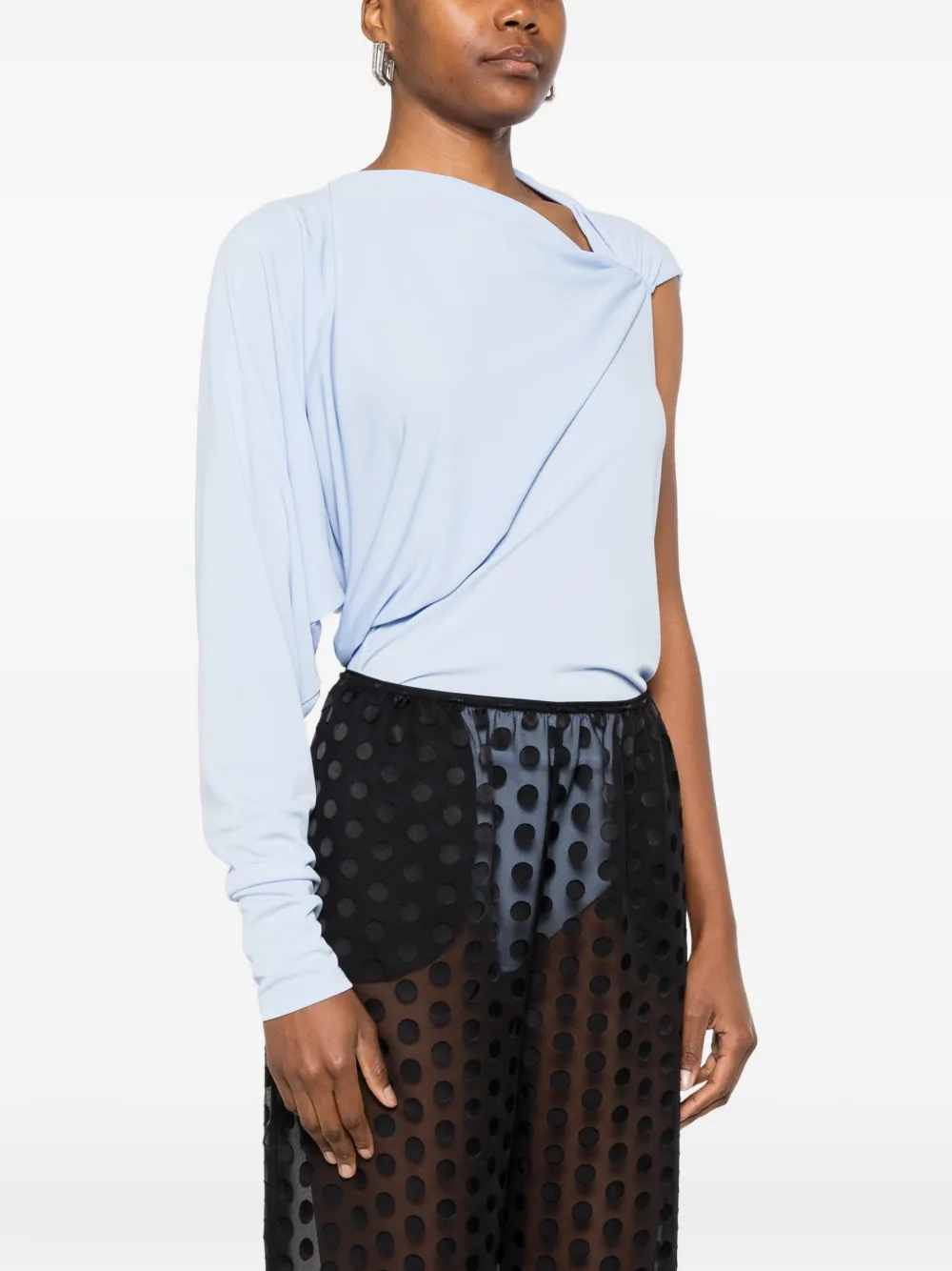  The Andamane Serena Draped Bodysuit - Blue 