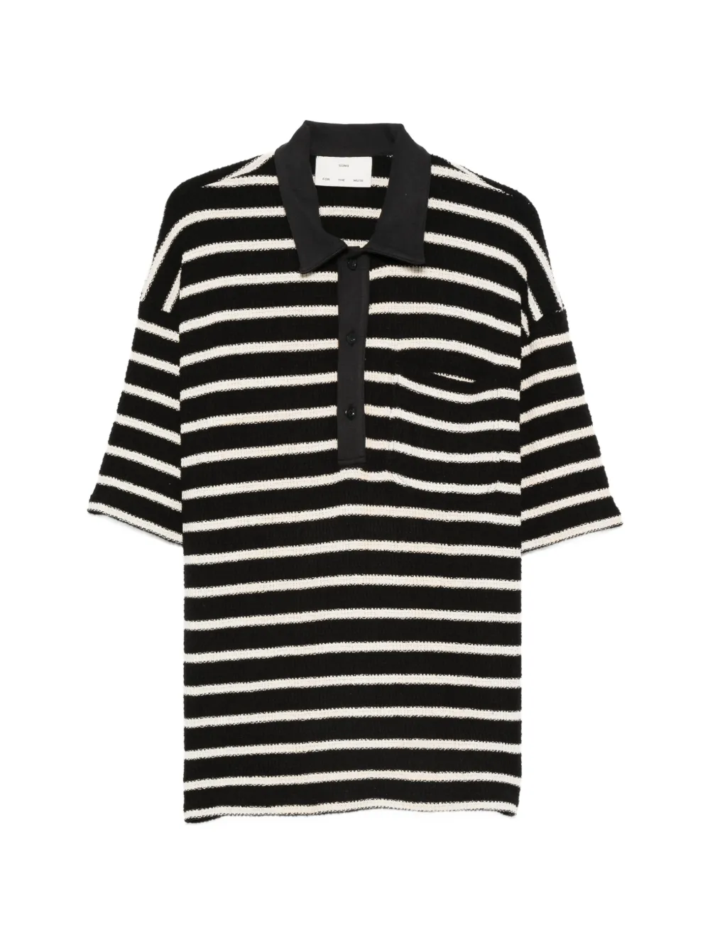 Song For The Mute striped-pattern chest-pocket polo shirt - Nero