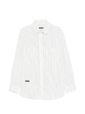 Prada Striped Zip Shirt | White | FARFETCH