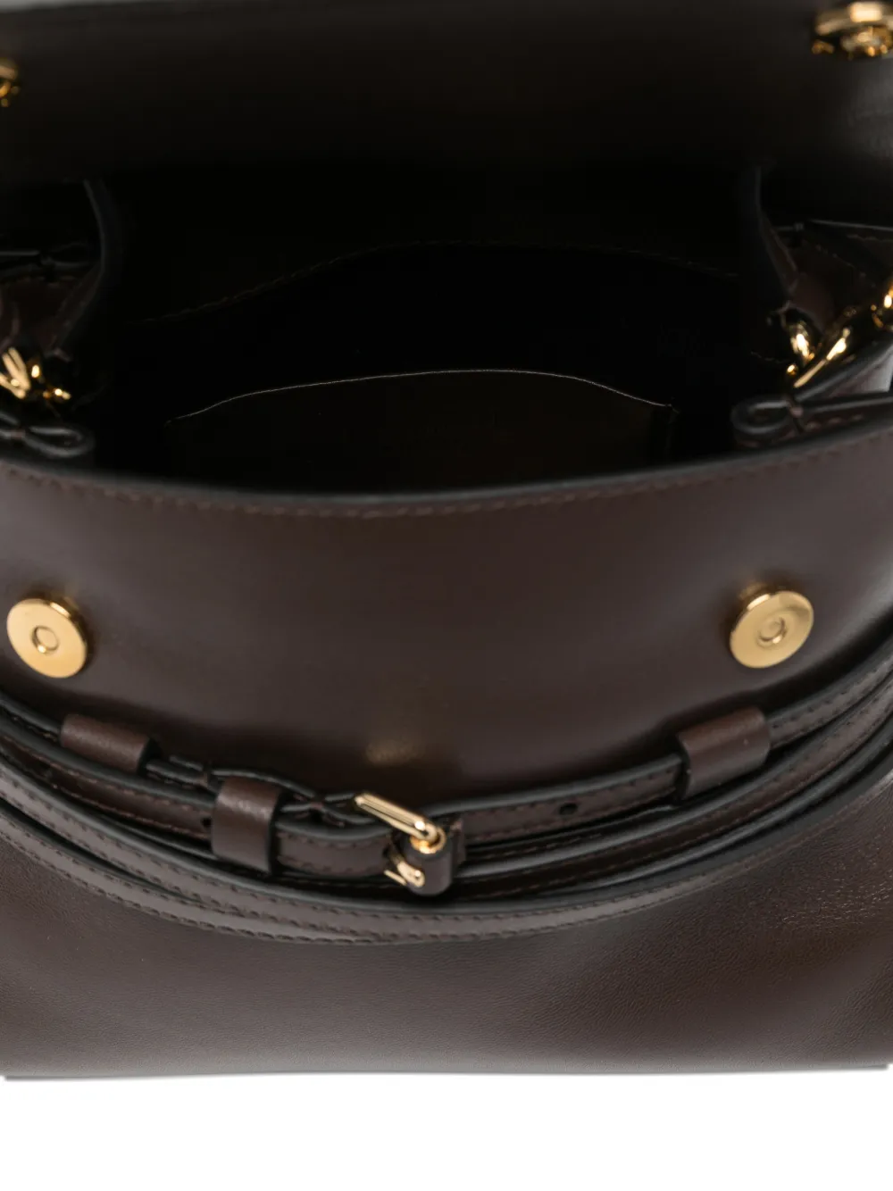 Moschino Leren mini-tas met gesp Bruin