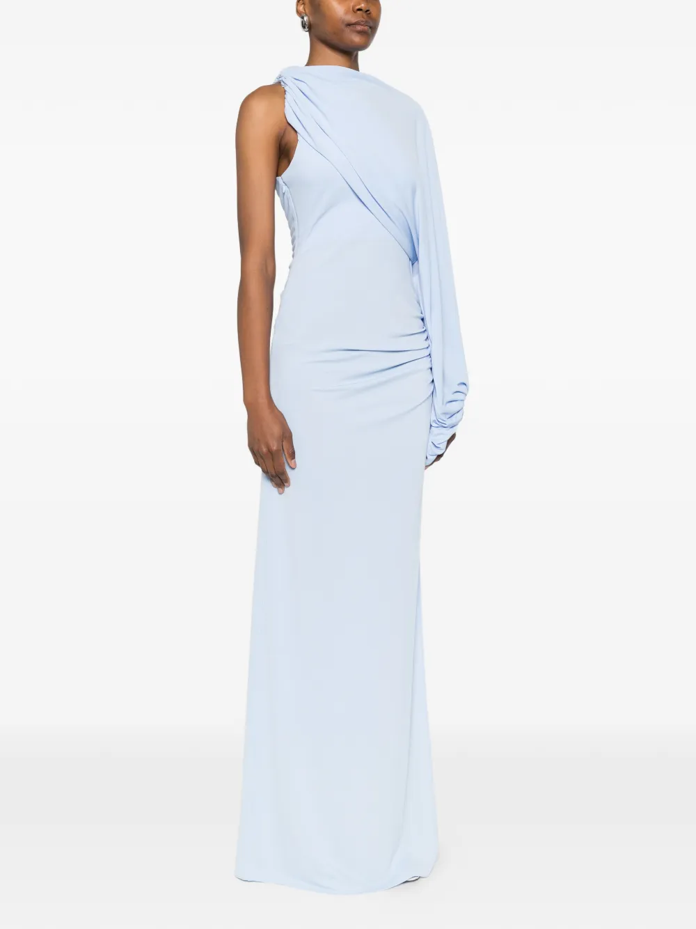  The Andamane Selene Draped Maxi One-shoulder Dress - Blue 