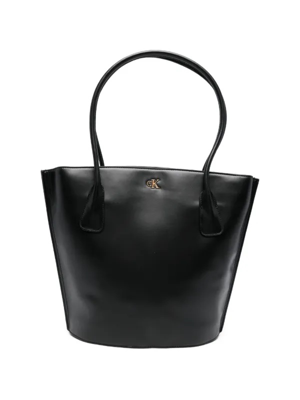 Calvin Klein Medium Logo-detail Tote Bag in Black