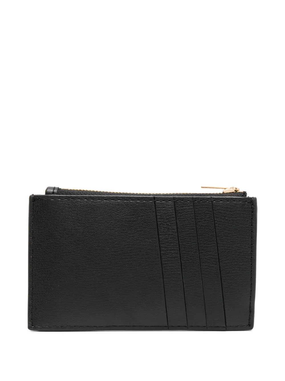  Calvin Klein Foil-logo Top-zip Card Holder - Black 