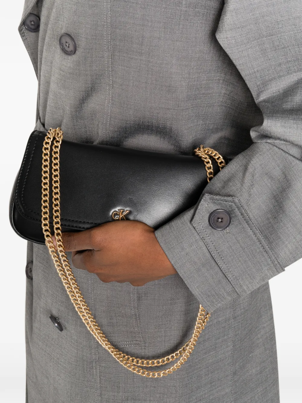  Calvin Klein Small Logo-detail Shoulder Bag - Black 