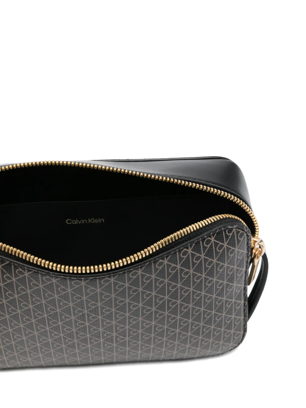 Calvin Klein Lange crossbodytas met embleem Zwart
