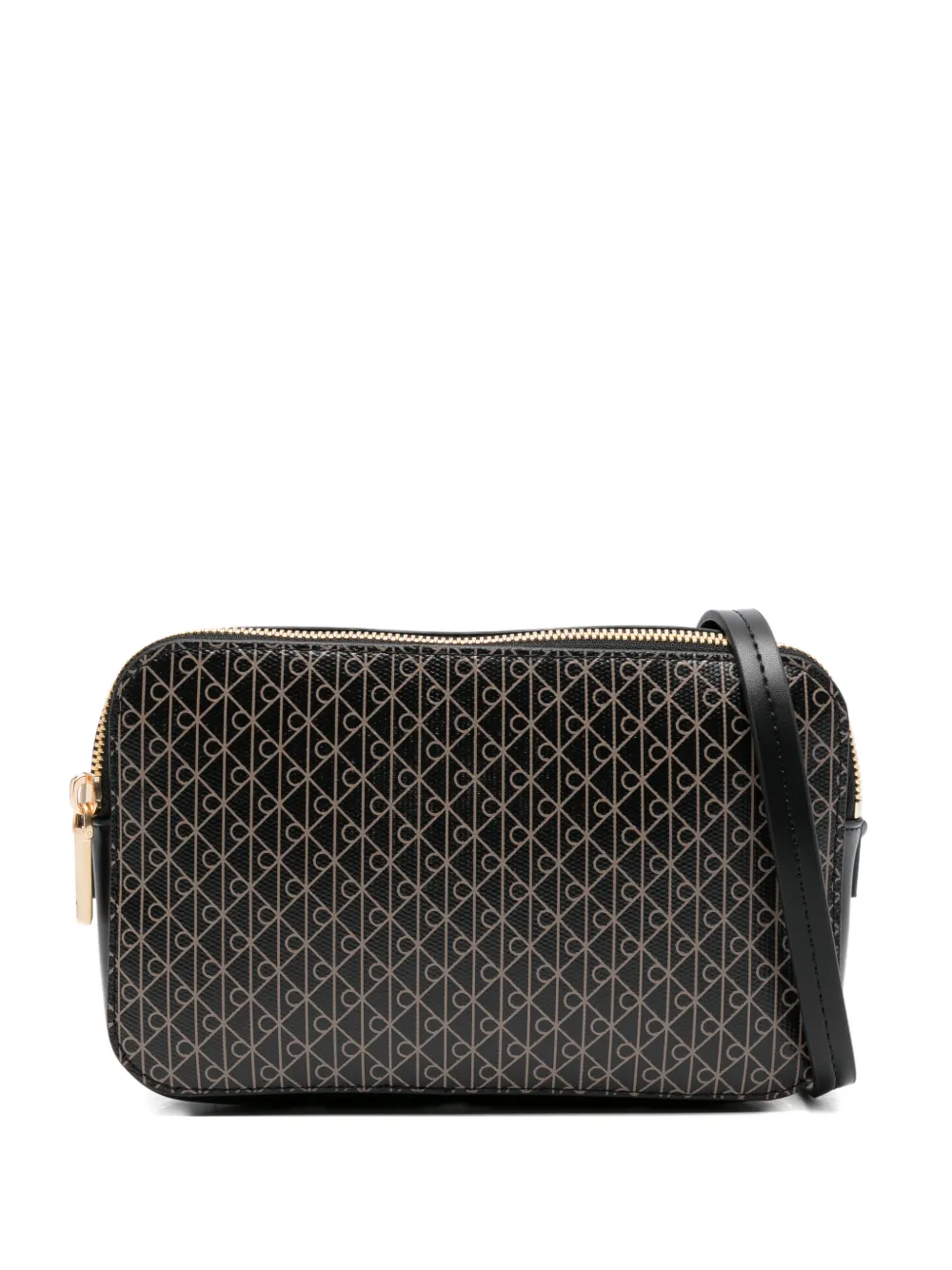 Calvin Klein emblem elongated camera crossbody bag - Nero