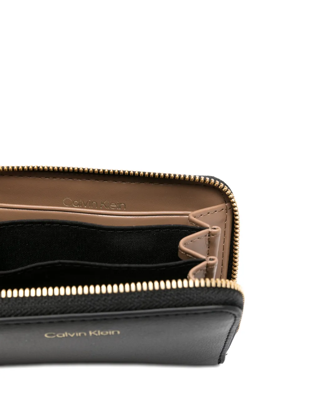  Calvin Klein Medium Foil-logo Zip-around Wallet - Black 