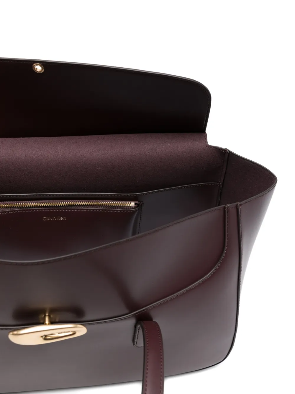 flap-top logo-detail tote bag
