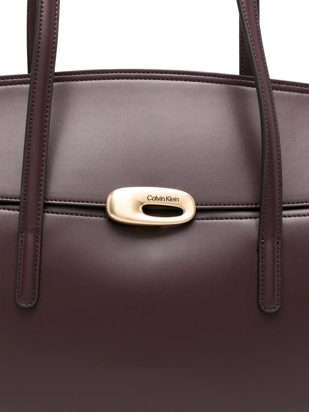 flap-top logo-detail tote bag