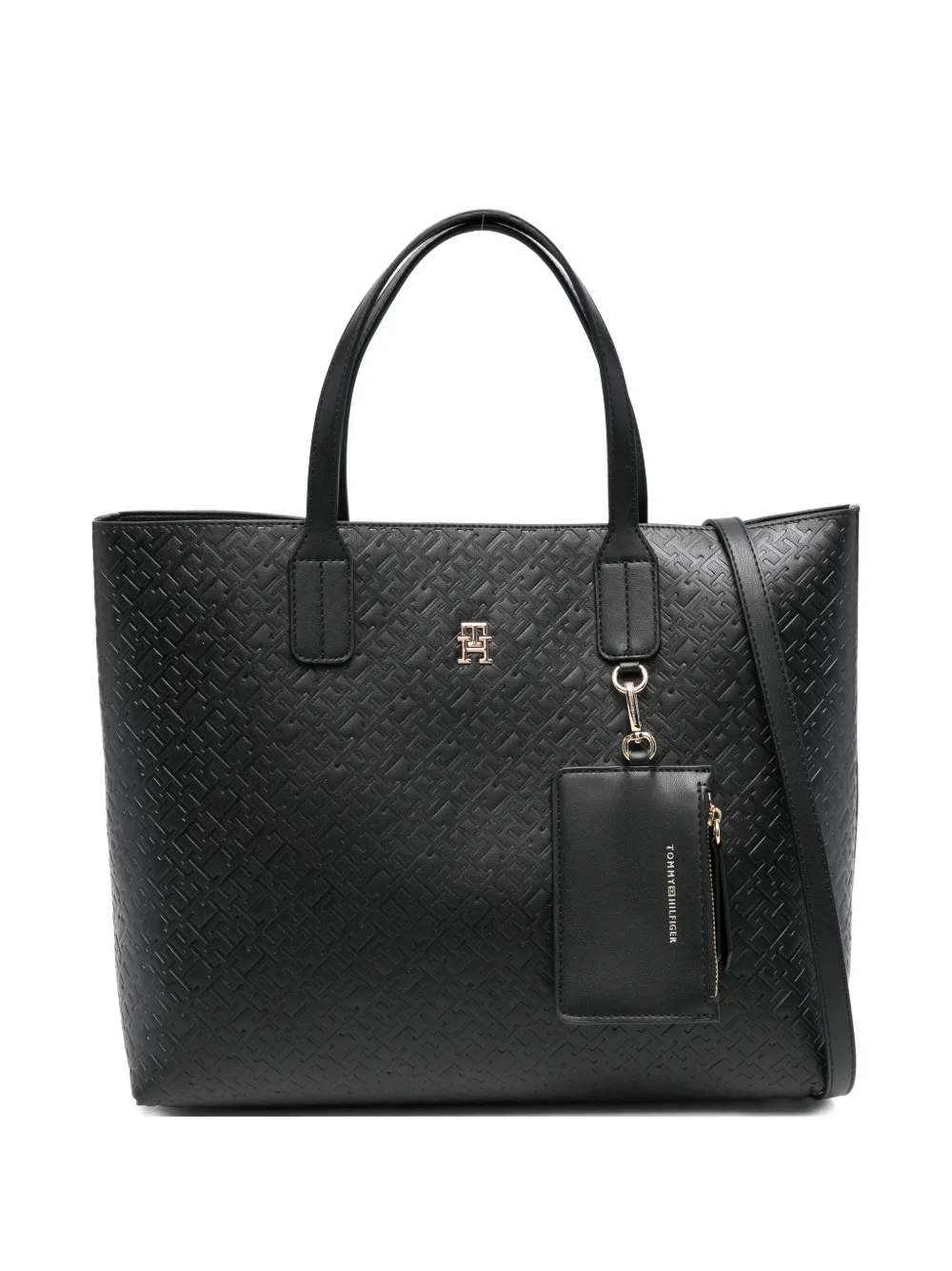 Tommy Hilfiger icon satchel mono tote bag - Nero