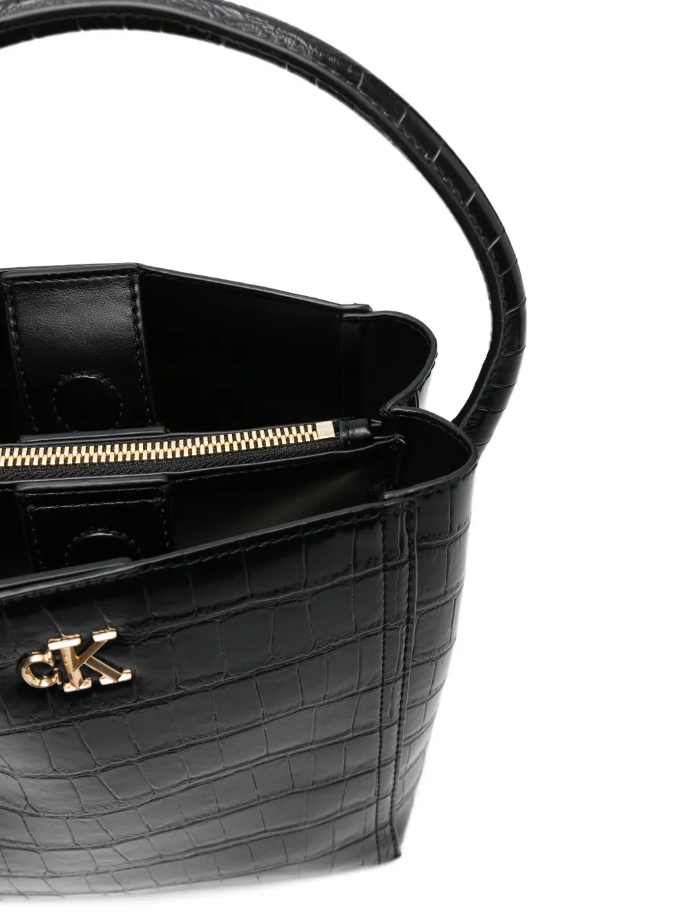 Calvin Klein Croc bucket-shopper Zwart