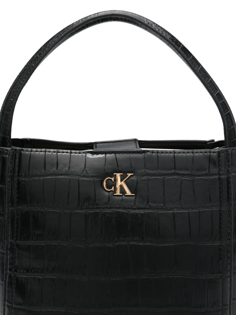 Calvin Klein Croc bucket-shopper Zwart