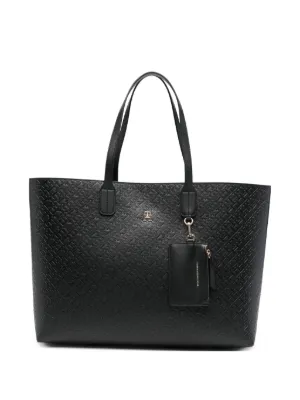 Tory Burch Small T Monogram Zip Tote Bag | Black | FARFETCH CA