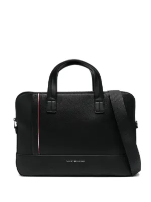 Burberry Pasta Xadrez De Couro | Preto | FARFETCH BR