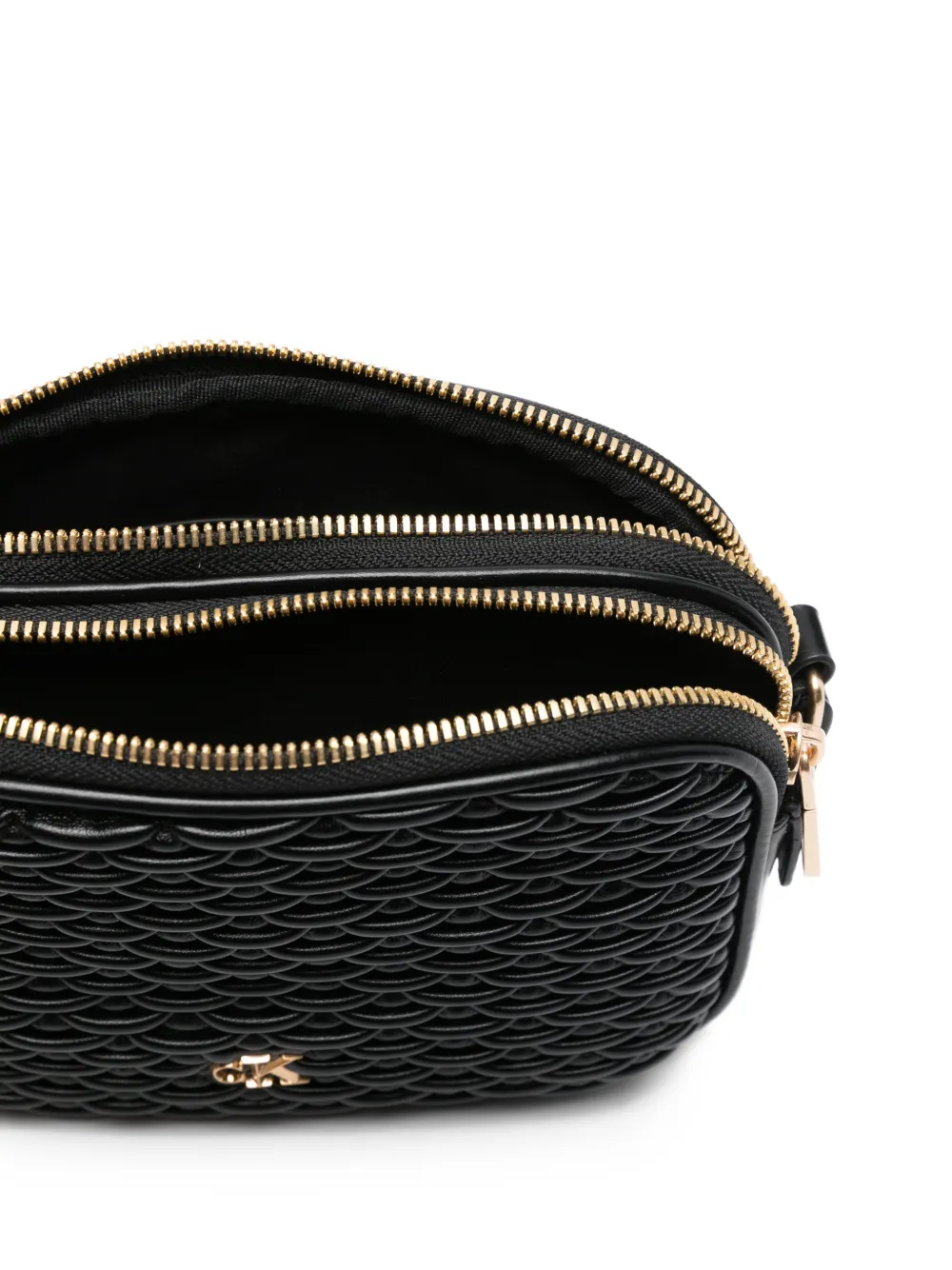 Calvin Klein Geplooide crossbodytas met dubbele rits Zwart