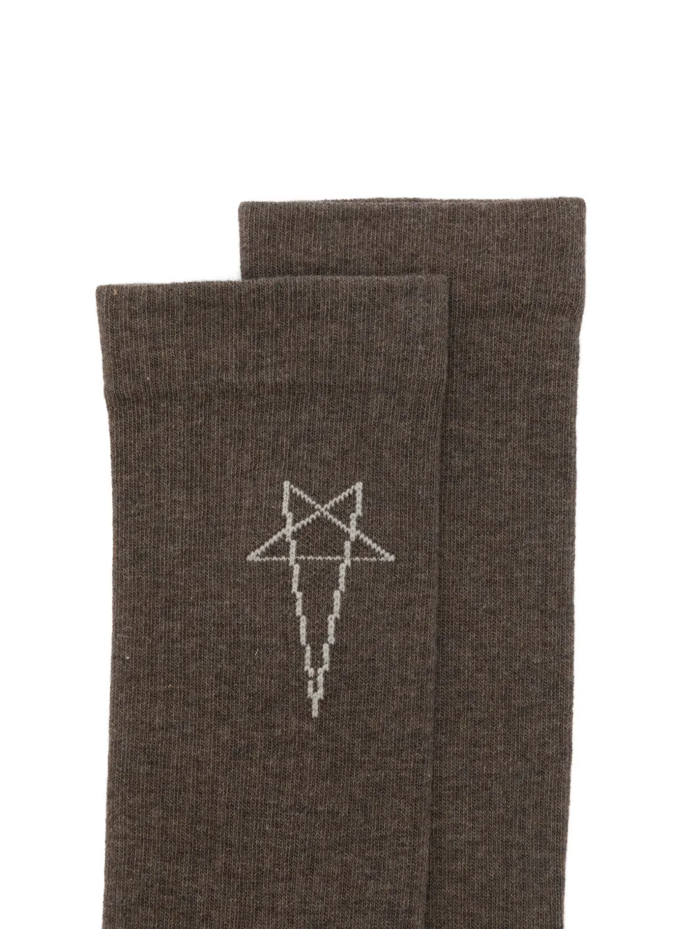 Rick Owens DRKSHDW Hoge sokken met intarsia pentagram Bruin