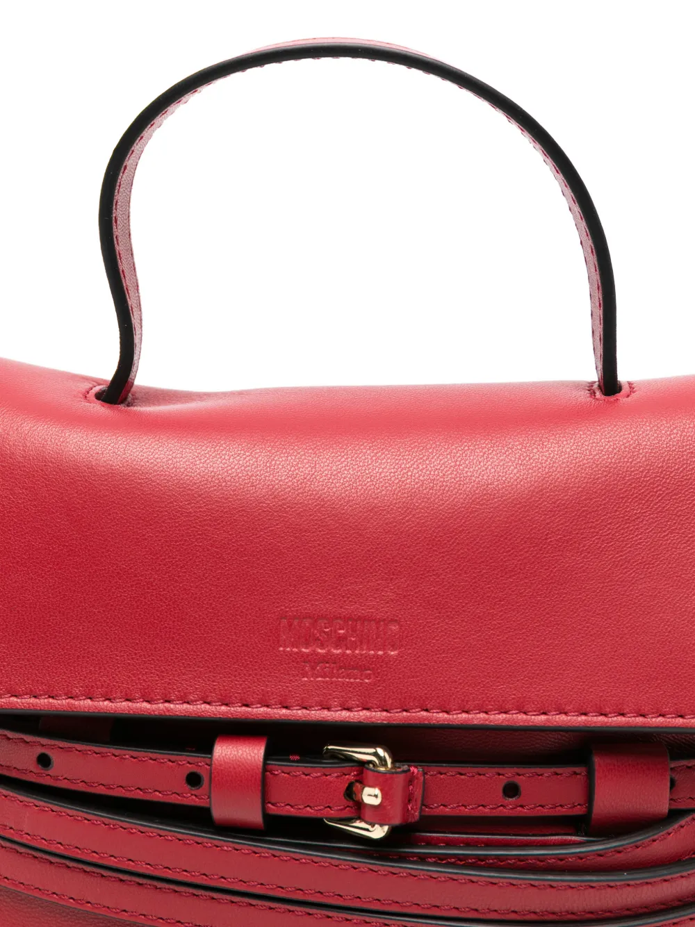 Moschino Kleine Tie Me leren tas Rood