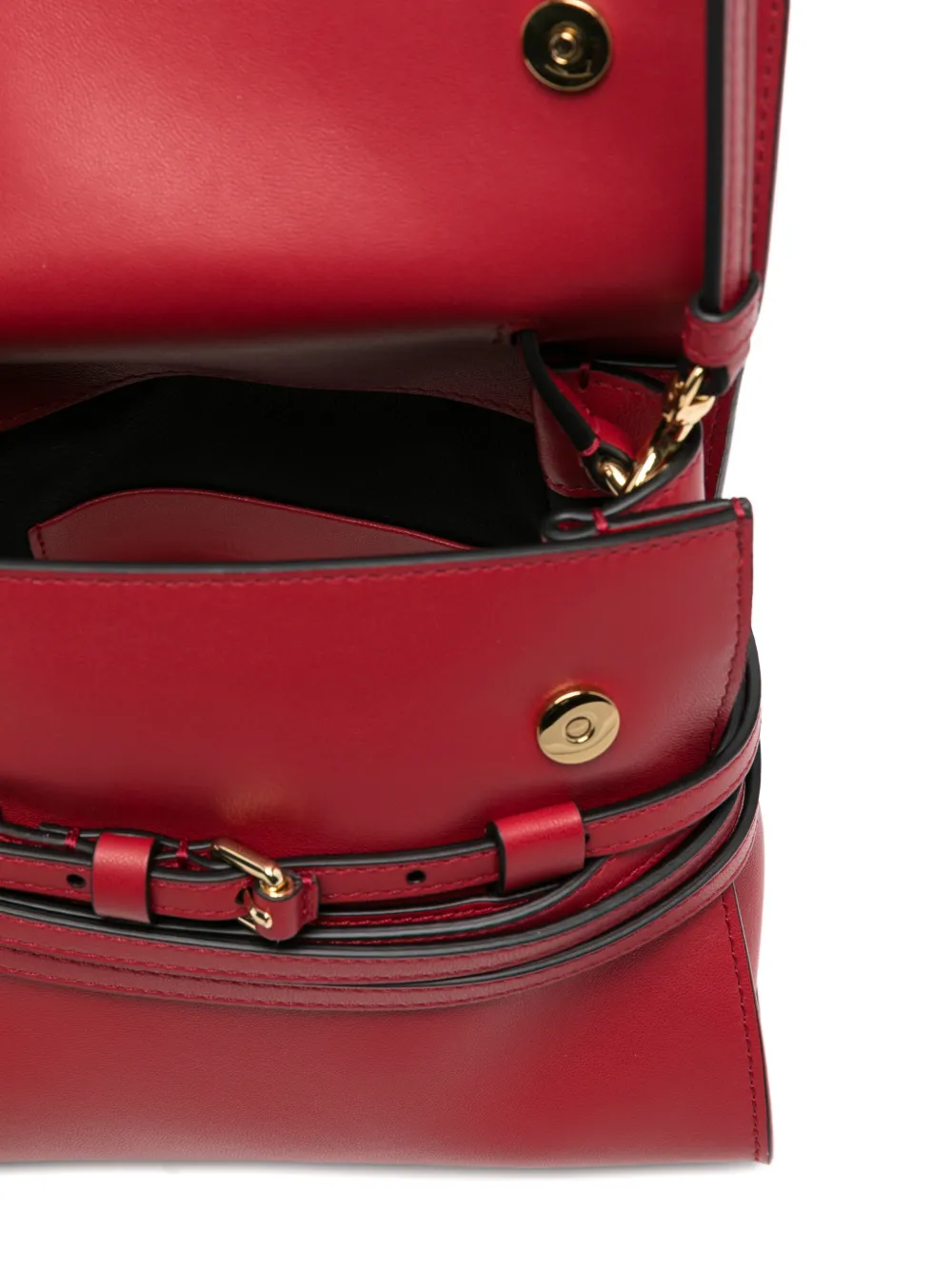 Moschino Kleine Tie Me leren tas Rood